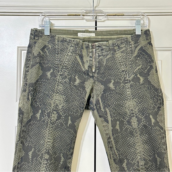 Balmain Snakeskin Skinny Jeans Size 29 Low Waist Stretch Fit Jeggings Ankle Zip - Picture 3 of 16